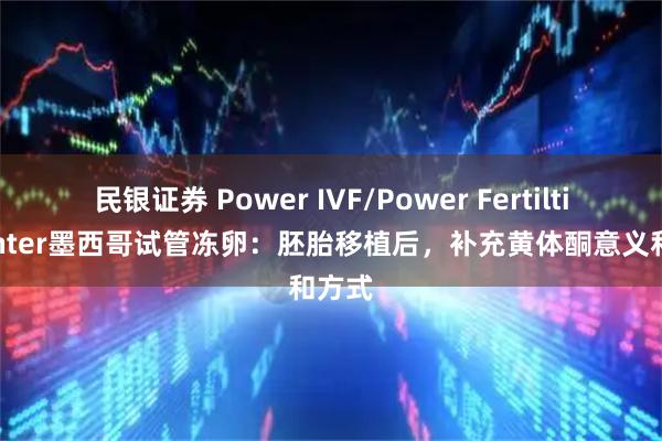 民银证券 Power IVF/Power Fertiltiy Center墨西哥试管冻卵：胚胎移植后，补充黄体酮意义和方式